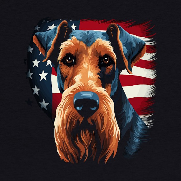 Patriotic Airedale Terrier by JH Mart